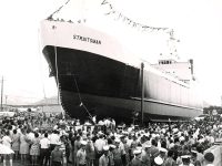 MV Straitsman on slipway 1971